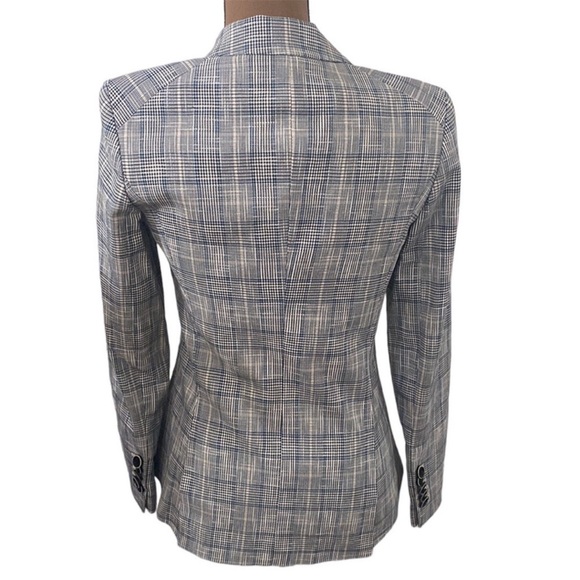 Veronica Beard Gia Dickey Glenn Plaid one button Jacket in blue multi size 2 - Picture 3 of 11